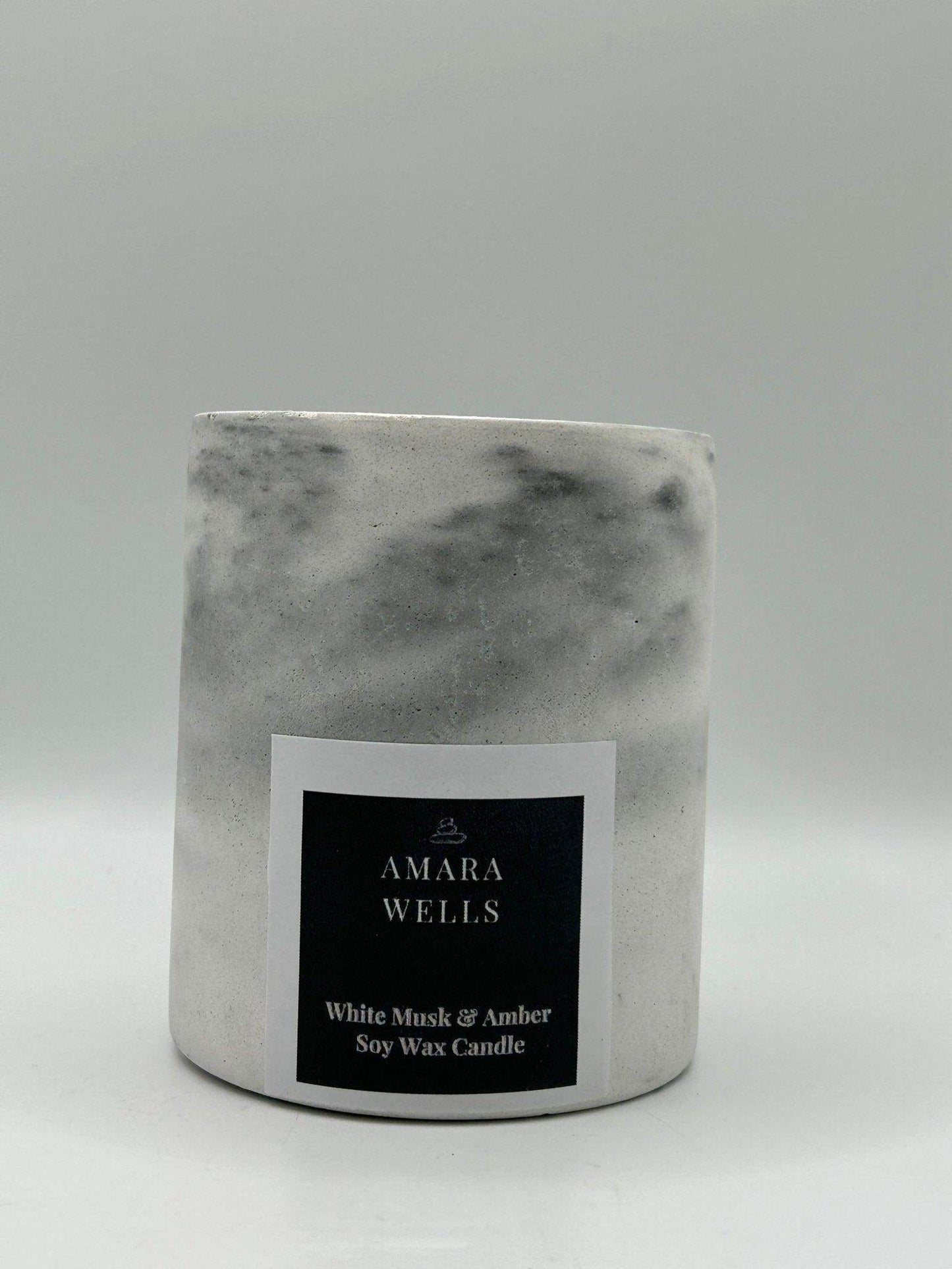 Concrete Candle Vessel - Soy Wax - Amara Wells