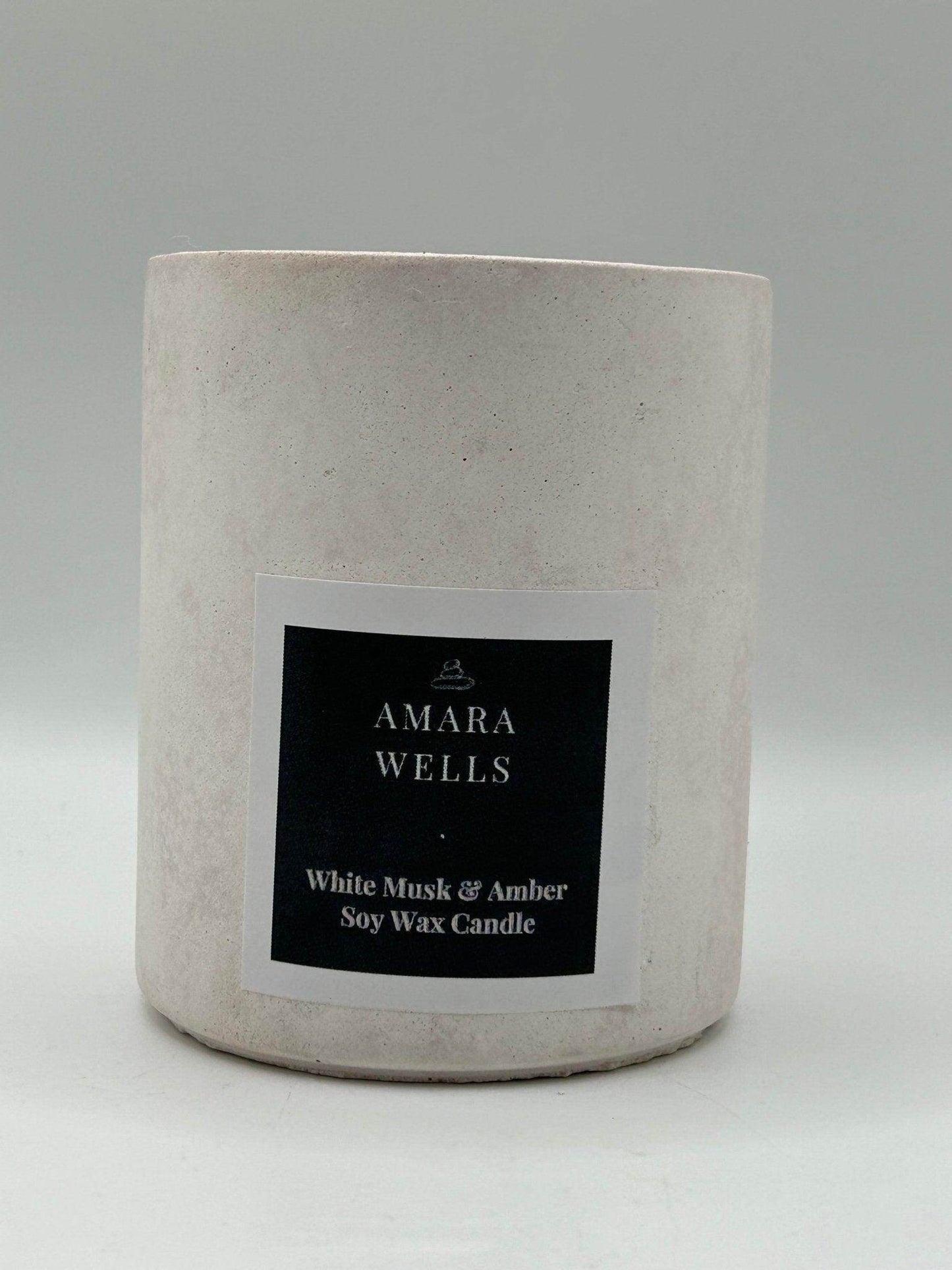 Concrete Candle Vessel - Soy Wax - Amara Wells