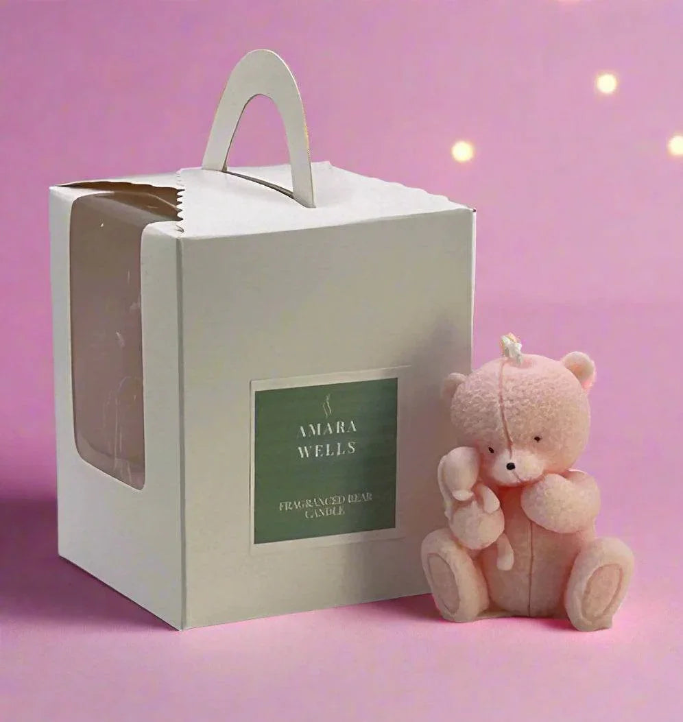 Soy Wax Scented Bear Candle - Baby Powder - Amara Wells