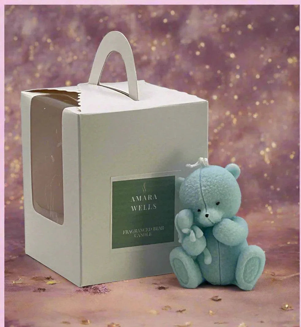 Soy Wax Scented Bear Candle - Baby Powder - Amara Wells