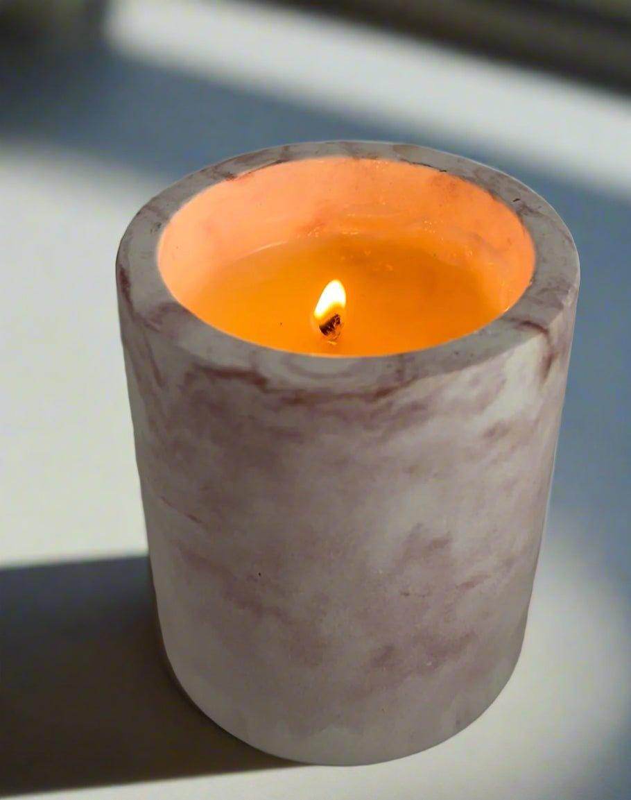 Concrete Candle Vessel - Soy Wax - Amara Wells