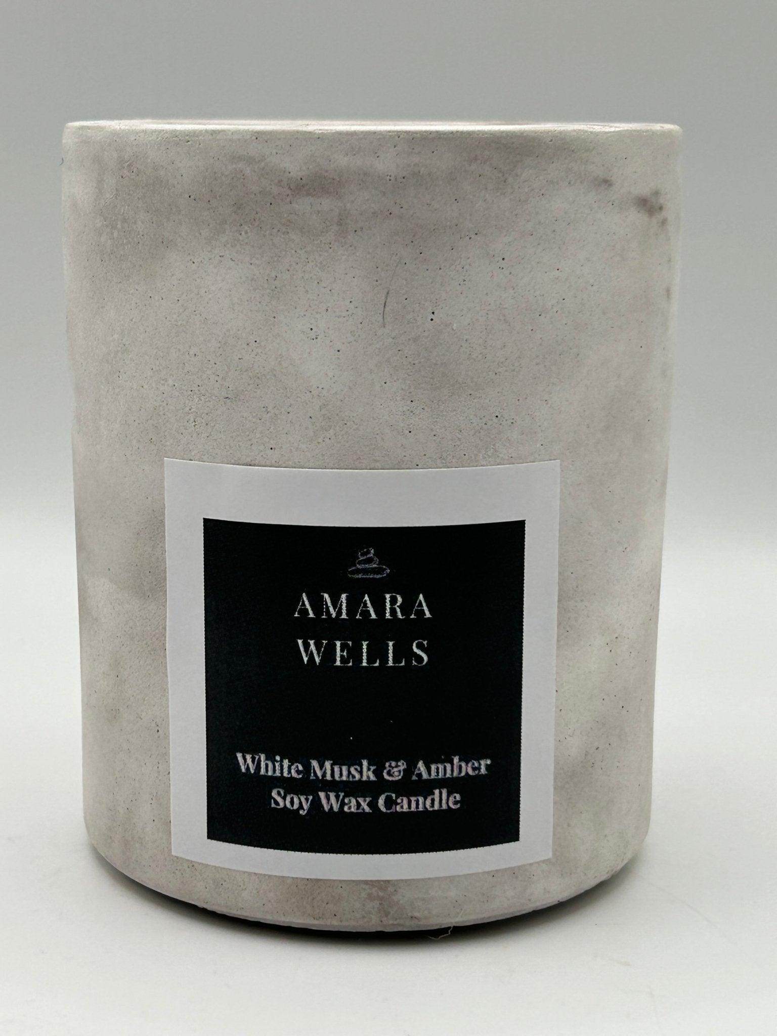 Concrete Candle Vessel - Soy Wax - Amara Wells