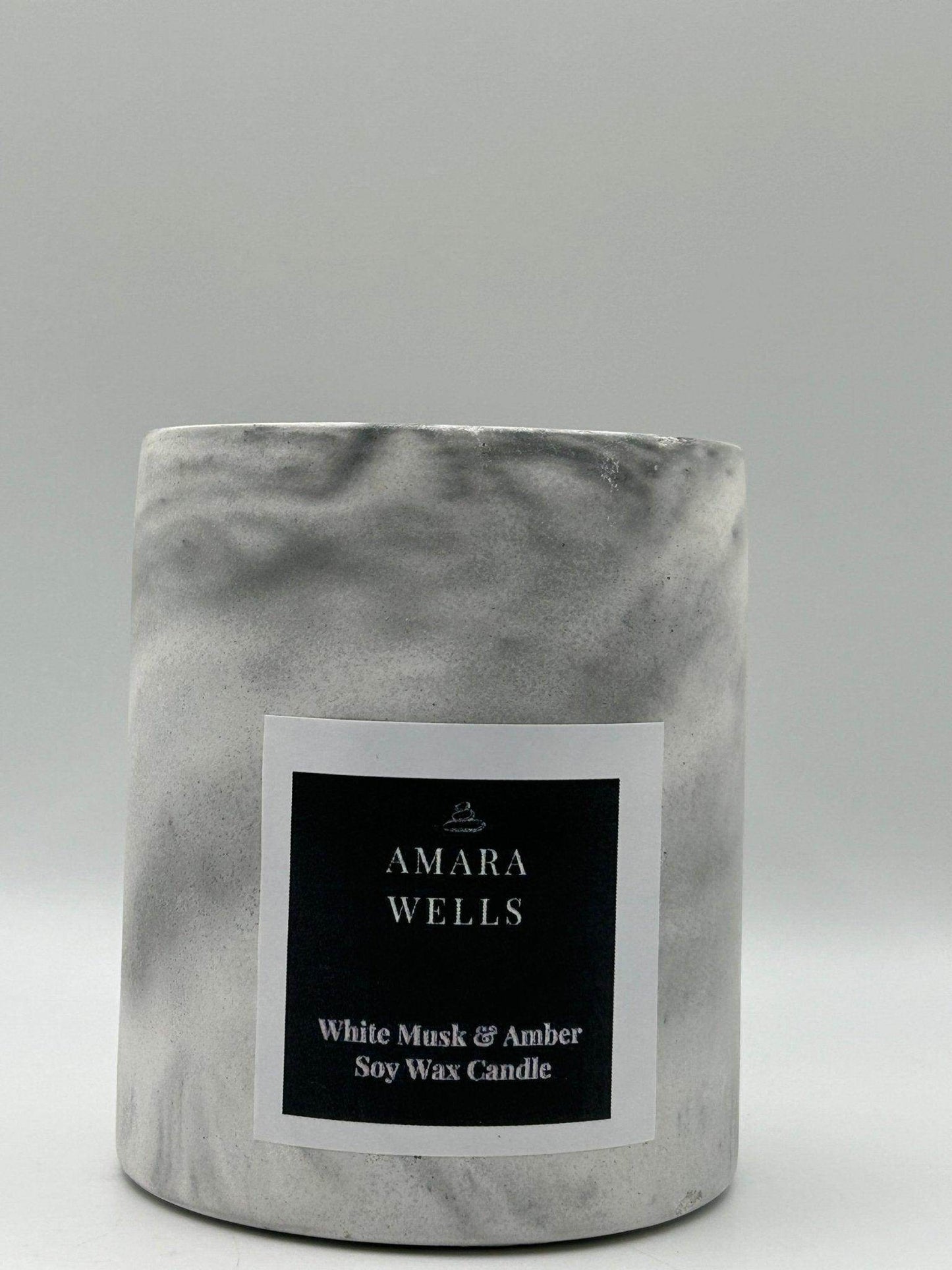 Concrete Candle Vessel - Soy Wax - Amara Wells