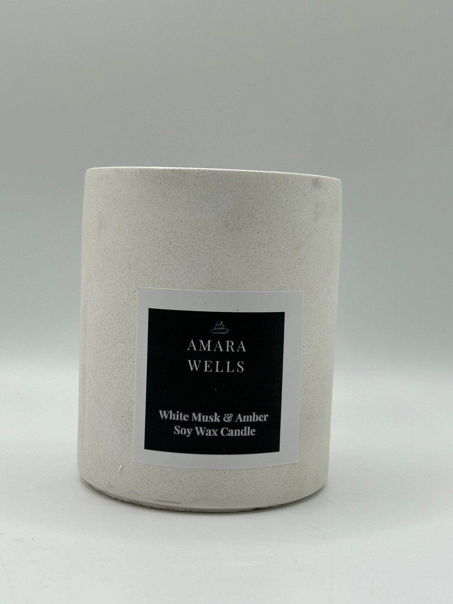 Concrete Candle Vessel - Soy Wax - Amara Wells