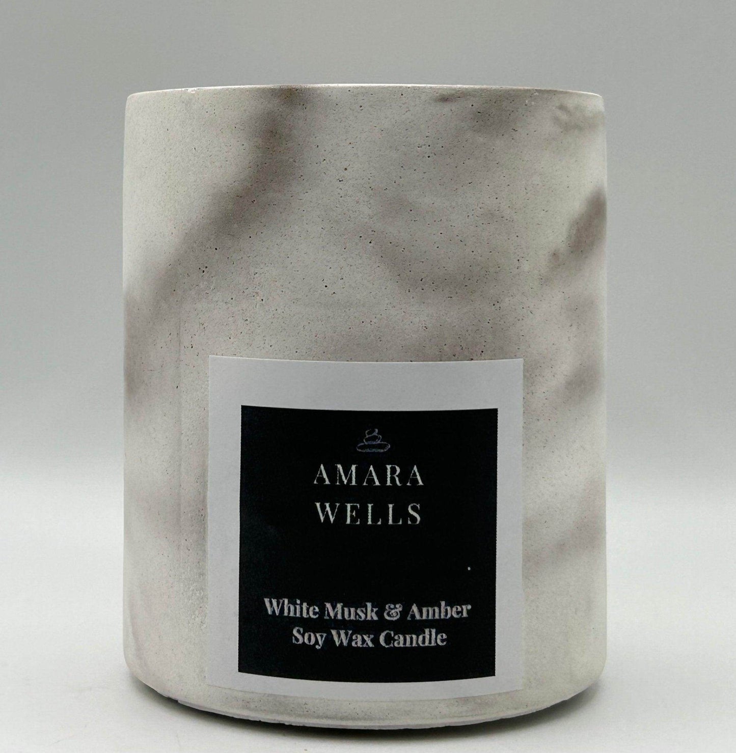 Concrete Candle Vessel - Soy Wax - Amara Wells