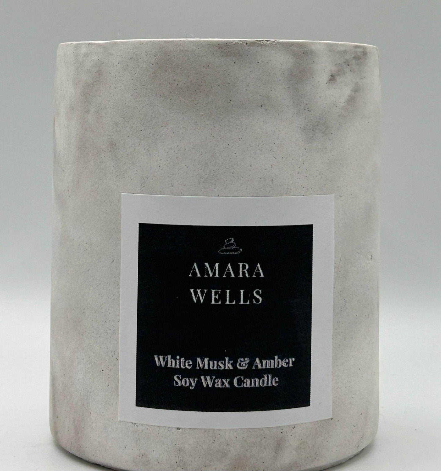 Concrete Candle Vessel - Soy Wax - Amara Wells