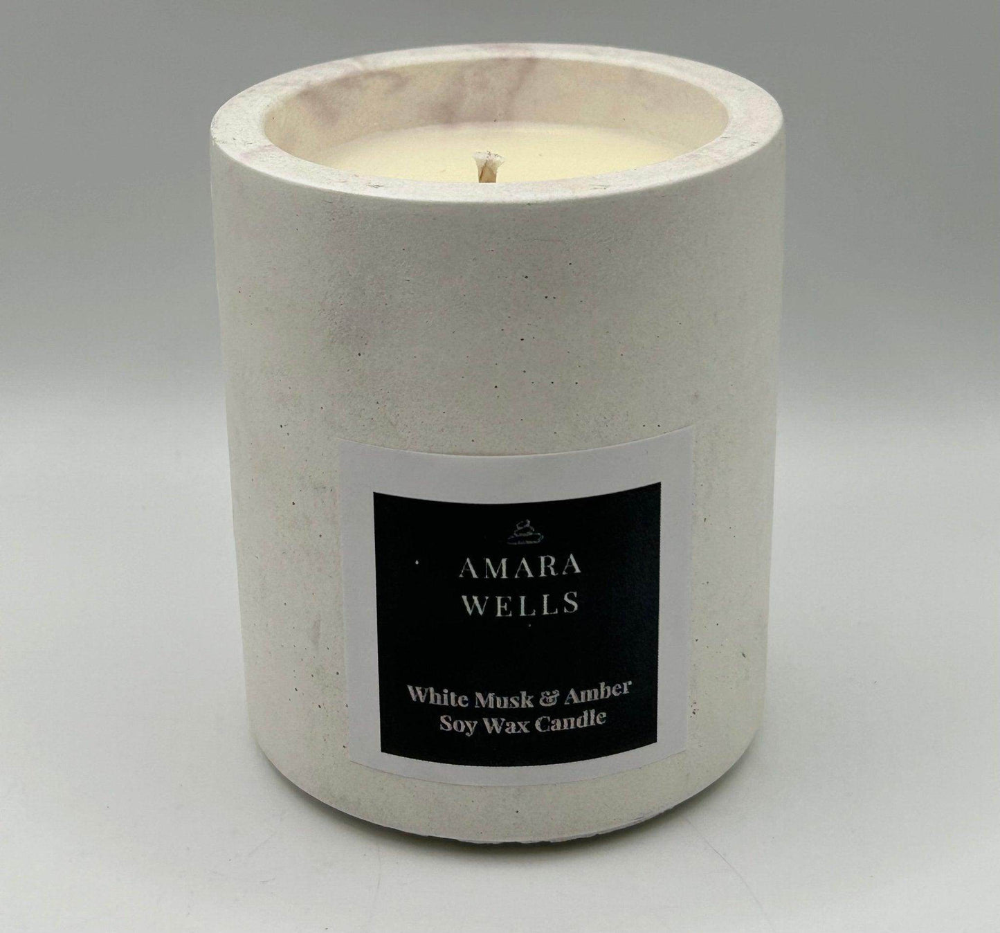 Concrete Candle Vessel - Soy Wax - Amara Wells