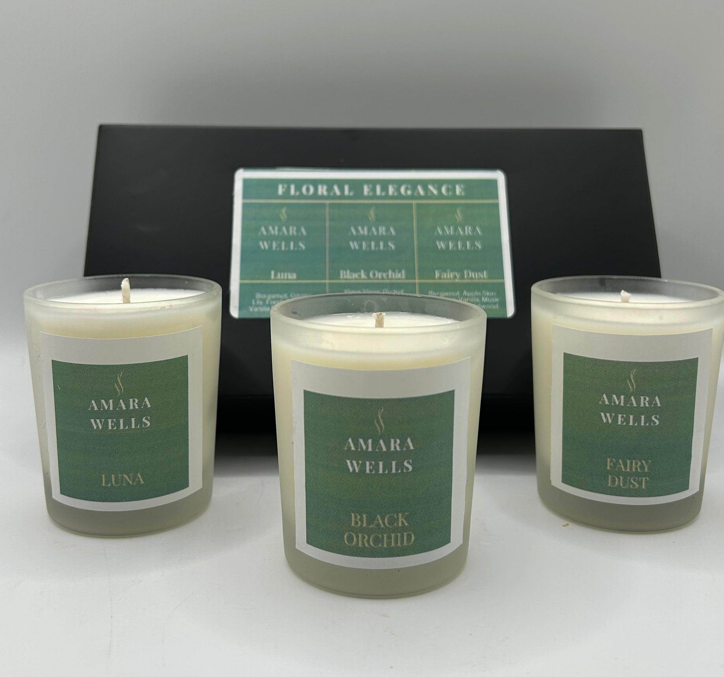 Floral Elegance - trio 9cl soy candles - Amara Wells