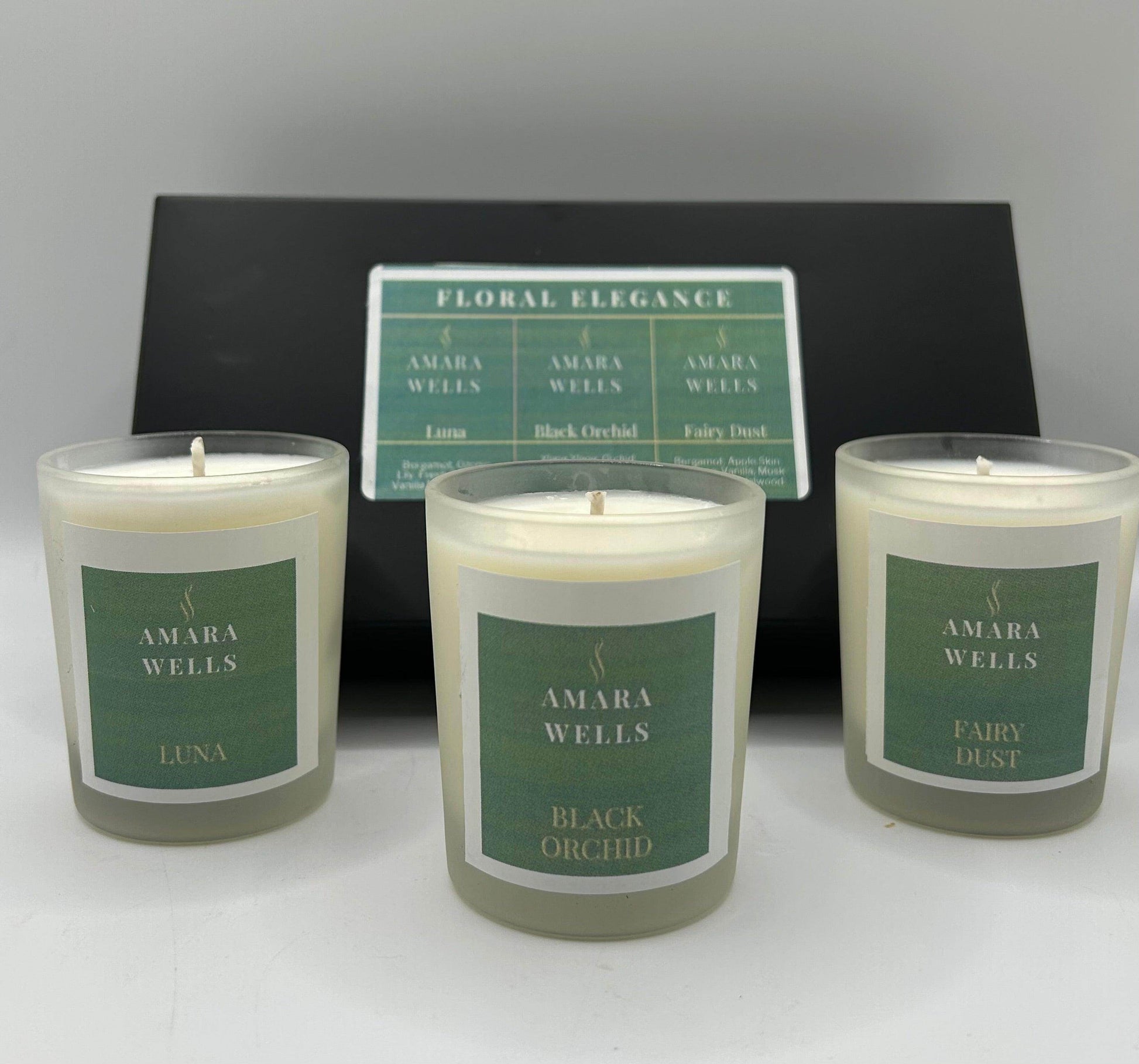 Floral Elegance - trio 9cl soy candles - Amara Wells