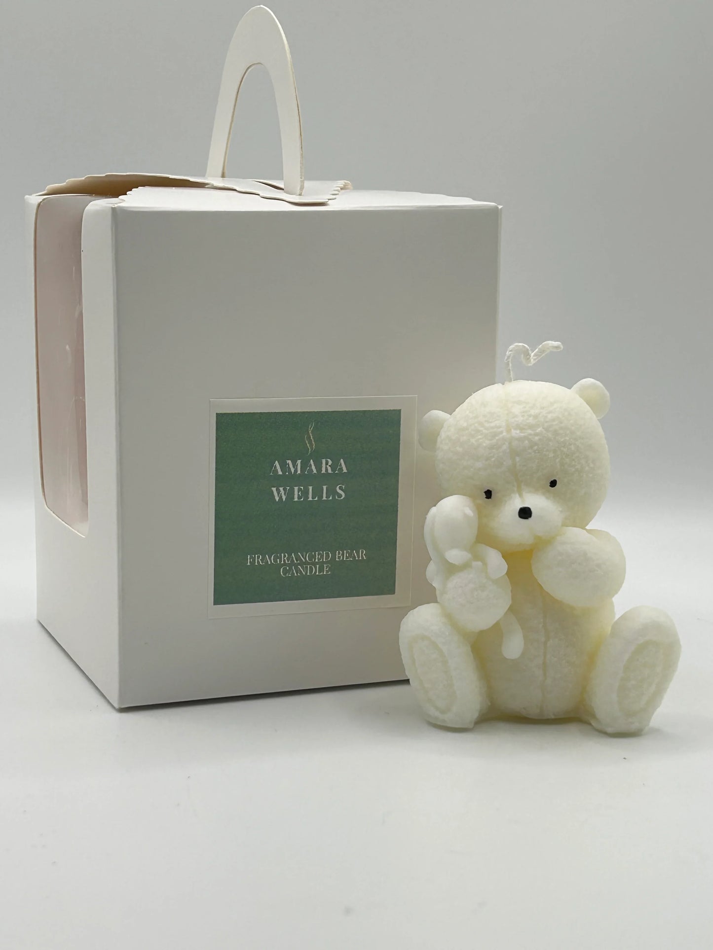 Soy Wax Scented Bear Candle - Baby Powder - Amara Wells