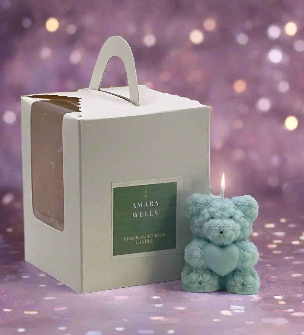 Soy Wax Scented Bear Candle - Baby Powder - Amara Wells