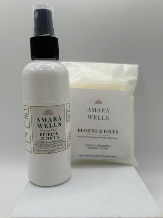 Refresh & Focus - Wax Melt & Room Mist - Duo Set - Wellness - Amara Wells